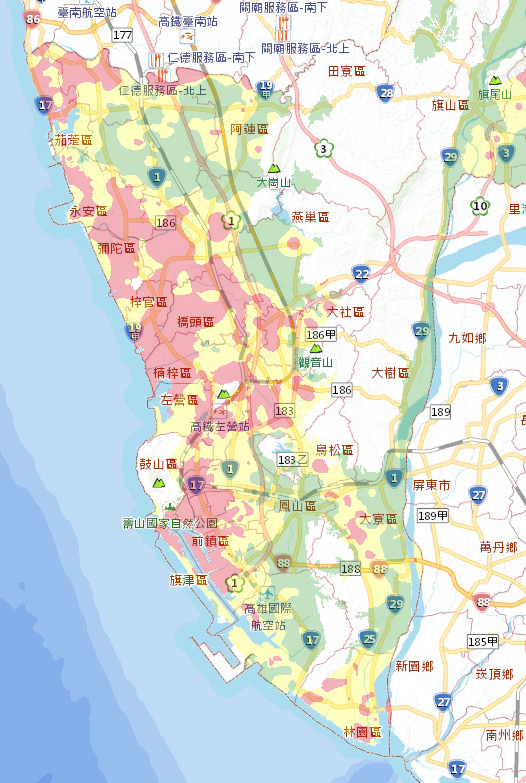 經濟部與高雄市政府液化潛勢區的不同