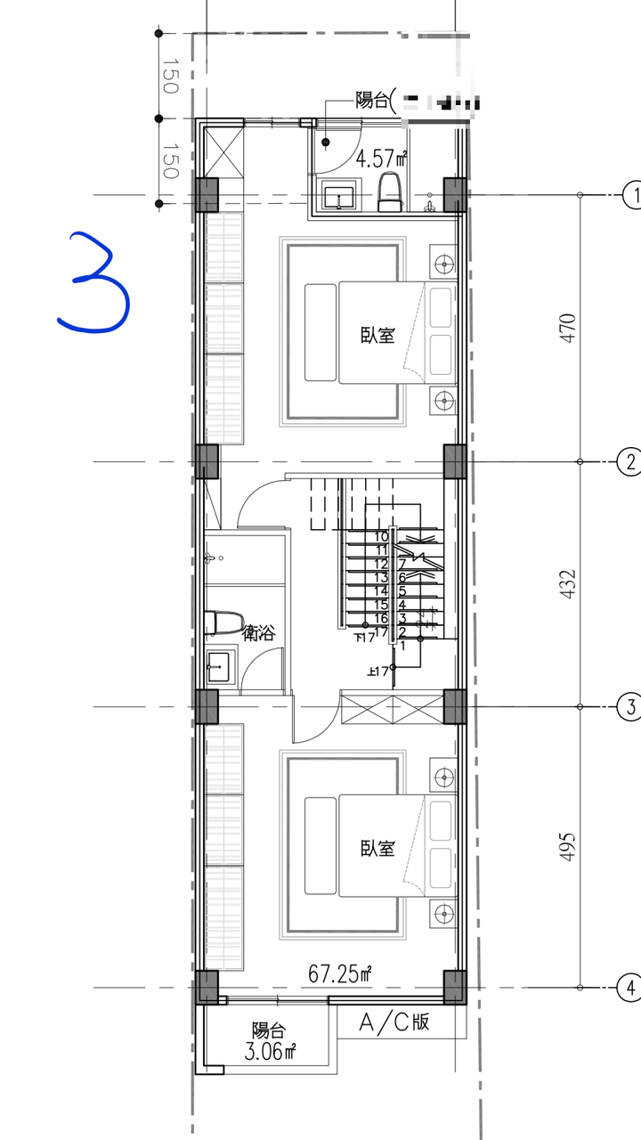 【請教】長型屋平面圖設計