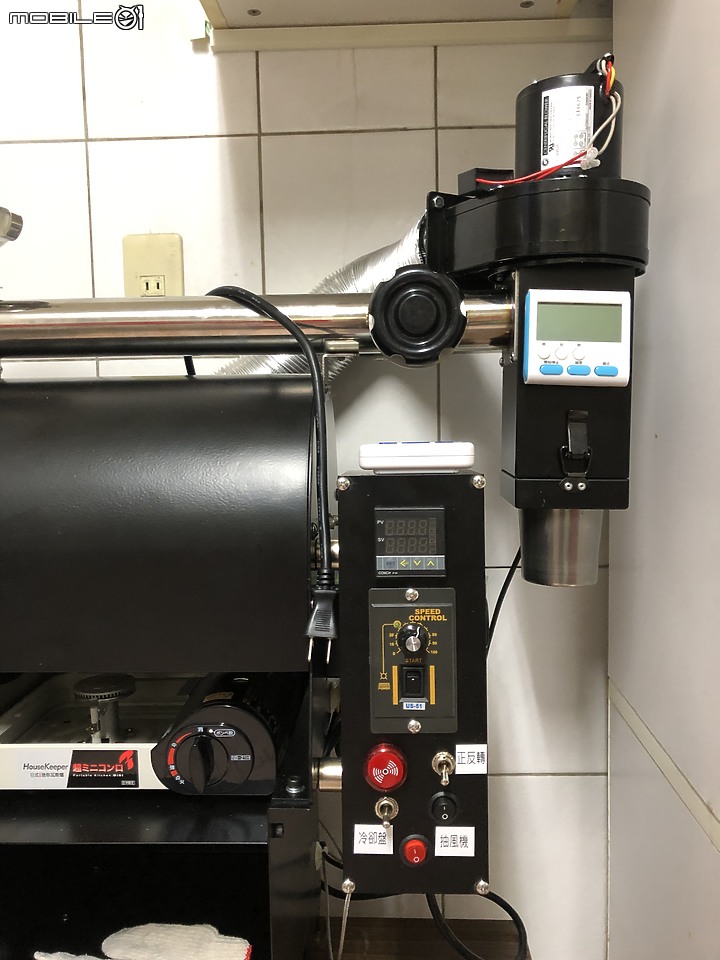 MIT製造-1KG直火半熱風咖啡烘豆機+下料冷卻電動盤 開箱