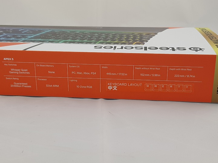 「小亞開箱」 steelseries APEX 3 薄膜式鍵盤 防水靜音，低調秀一波