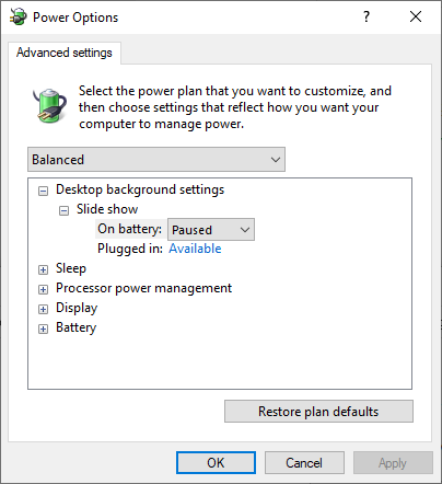 Windows 10 2004 電源選項問題