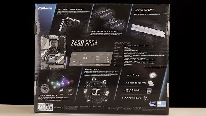 開箱與拆解 ASRock Z490 Pro 4 規格、用料、方案整理