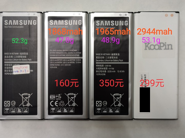 點我看大圖 網售note4電池小測