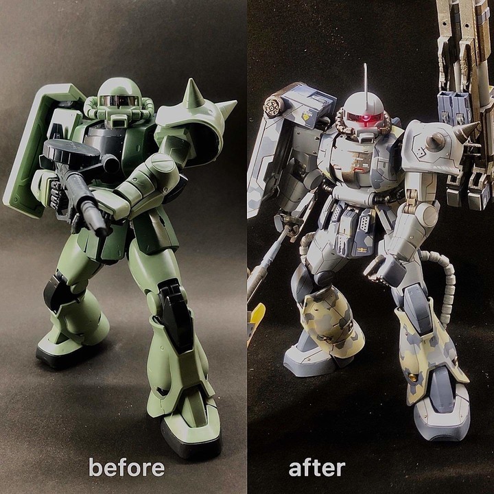 【作品分享】MG. MS-06 ZAKUII 迷彩薩克戰爭機器