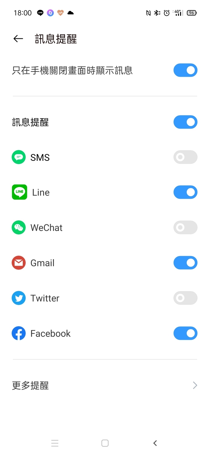 Realme Watch要可以正確的收到LINE訊息，設定需要注意的地方。