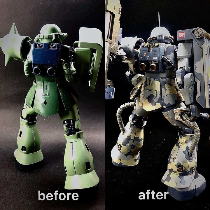 【作品分享】MG. MS-06 ZAKUII 迷彩薩克戰爭機器