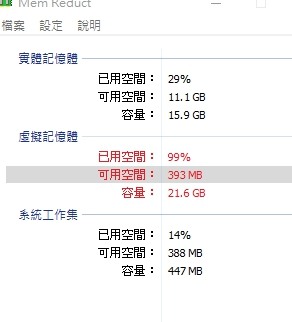 已認可記憶體、虛擬記憶體偏高是否正常？