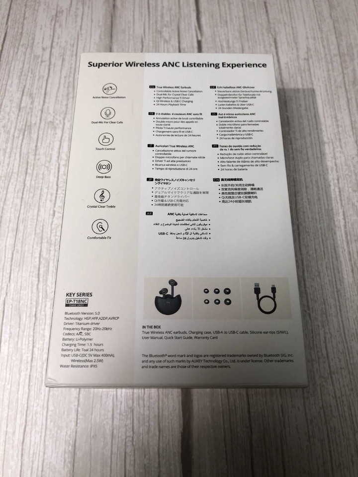AUKEY Key Series EP-T18NC 音質首選 三頻均衡耐聽,主動降噪續航優!