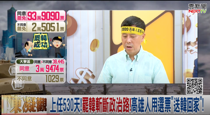 恭喜 韓市長 ！ 已經 成為中華民國史上第一位 被罷免成功的市長 ！