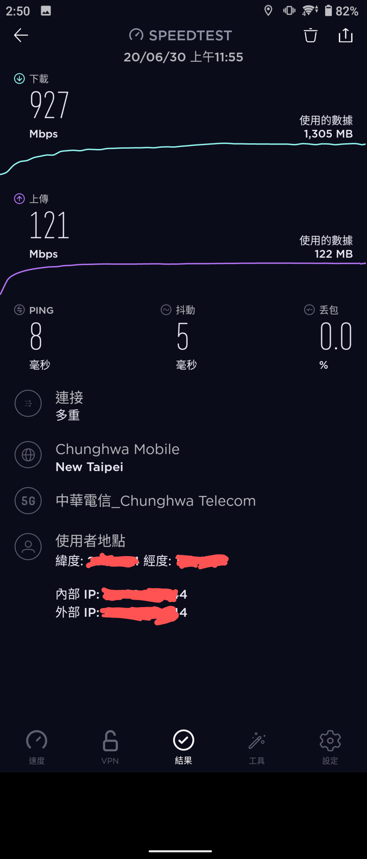 有參加中華5G VIP Pass,大家都有自動升級嗎?實測可以跑到1.1Gbps速度!