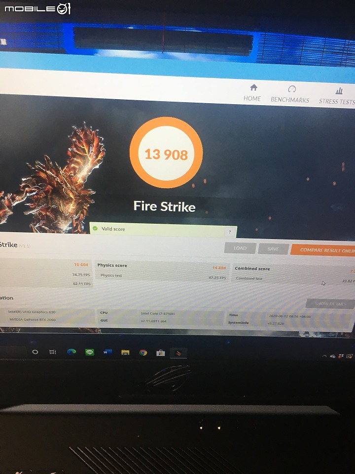 點我看大圖 Rtx2060 fire strike 跑分這樣正常嗎