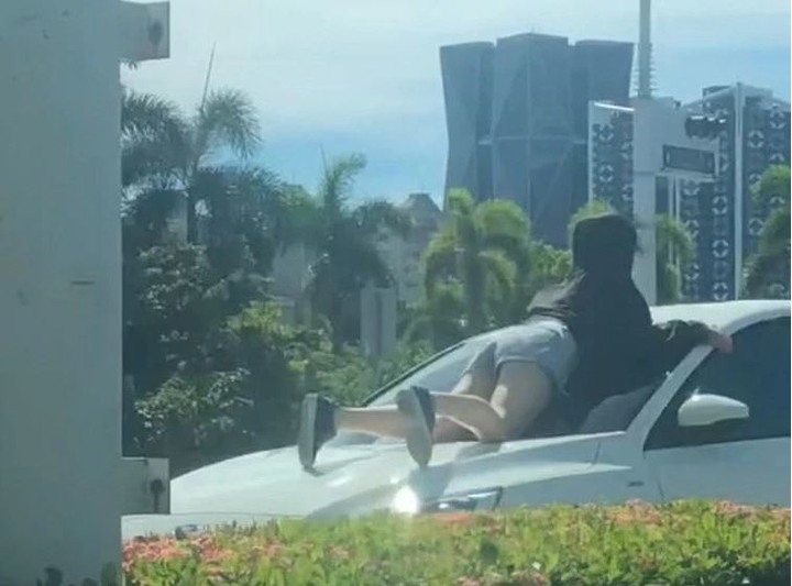 危險趴車 19歲熱褲妹趴車也要幫媽抓爸爸的她