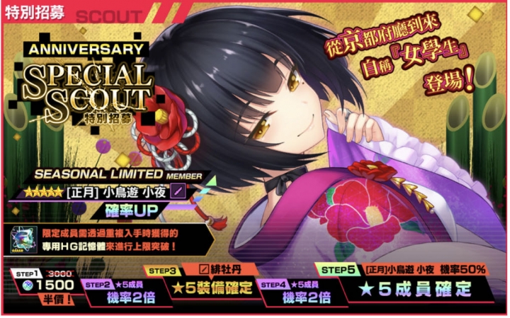 [凍京] 慶祝日版雙平台上市周年紀念活動