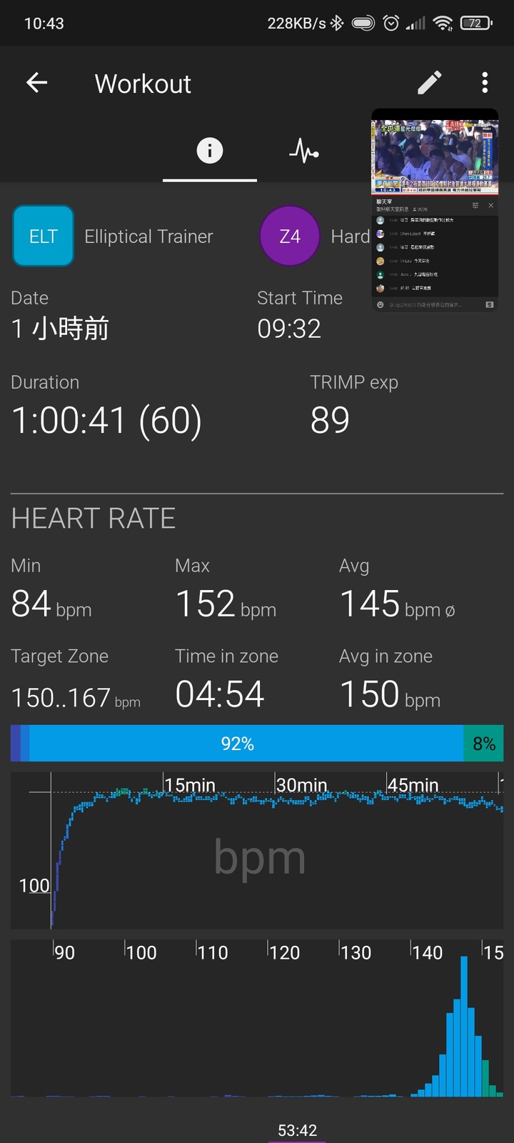 點我看大圖 小米手環5 vs 心率帶 心跳bpm測試(橢圓機)