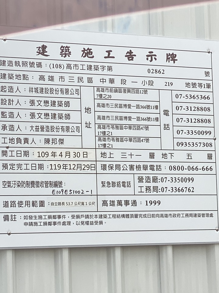 自立路小北百貨前建案開工