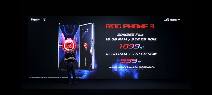 ROG PHONE 3 售價799歐元起