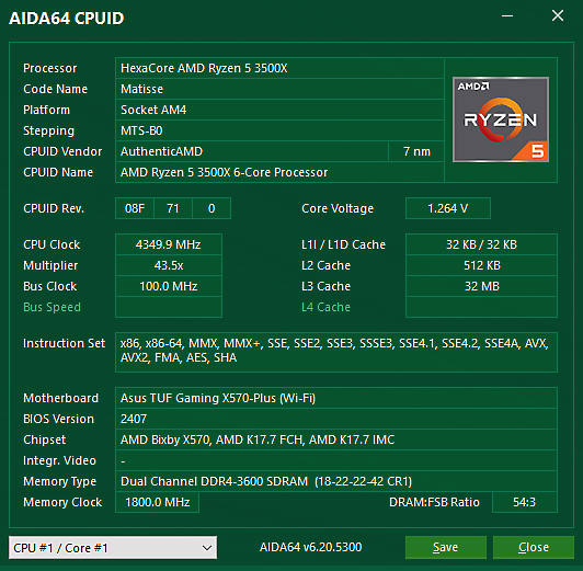 [分享] Ryzen 3500X 超頻 4.35GHz 1.265V