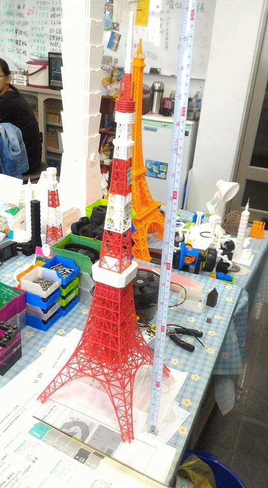 3D列印 1/500 的台北101、東京鐵塔、世貿大樓