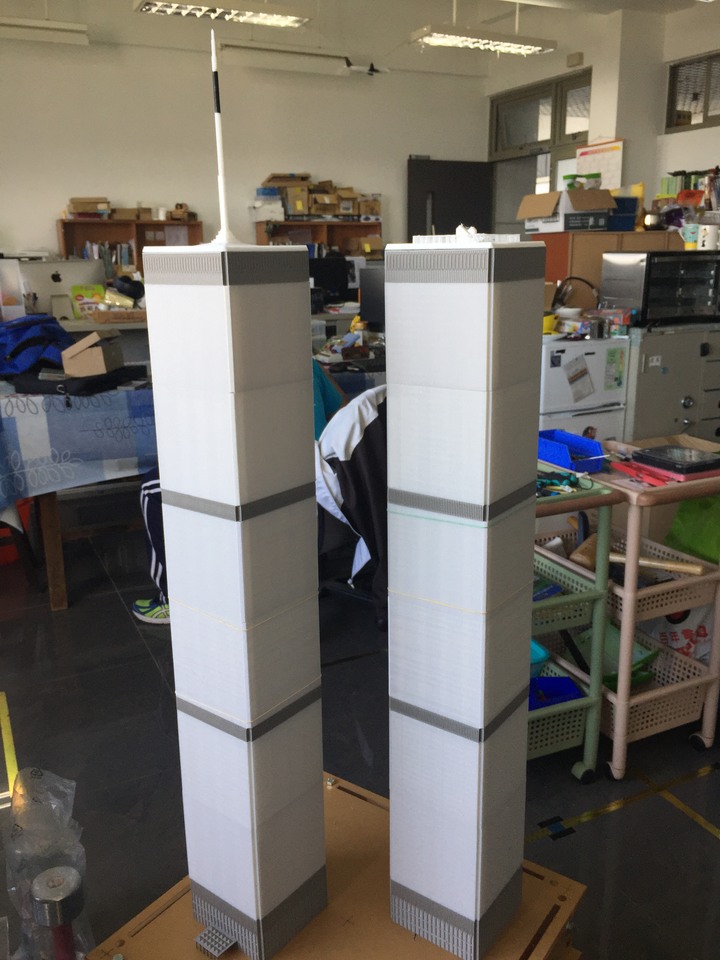 3D列印 1/500 的台北101、東京鐵塔、世貿大樓