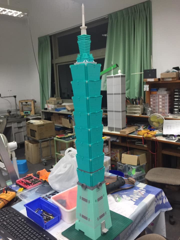 3D列印 1/500 的台北101、東京鐵塔、世貿大樓