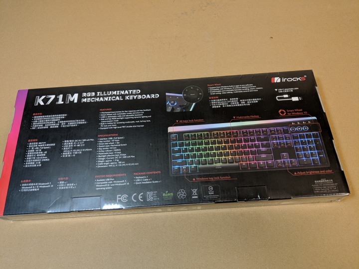 手感與C/P值都是超高 irocks K71M RGB 開箱