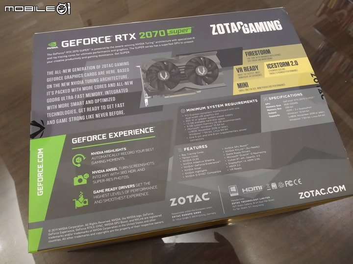 ZOTAC GAMING GeForce RTX 2070 Super Air 8G簡單開箱分享！