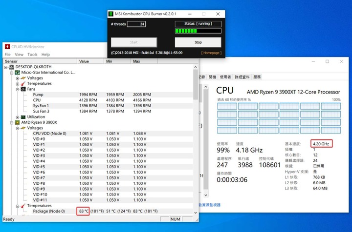 轉吧七彩散熱燈! 水冷套件降幾度?3900XT 超頻實測