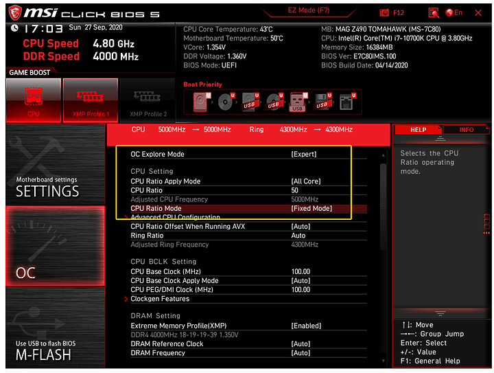 MSI Z490 Tomahawk + 10700k 上 5G 心得