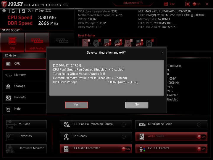 MSI Z490 Tomahawk + 10700k 上 5G 心得