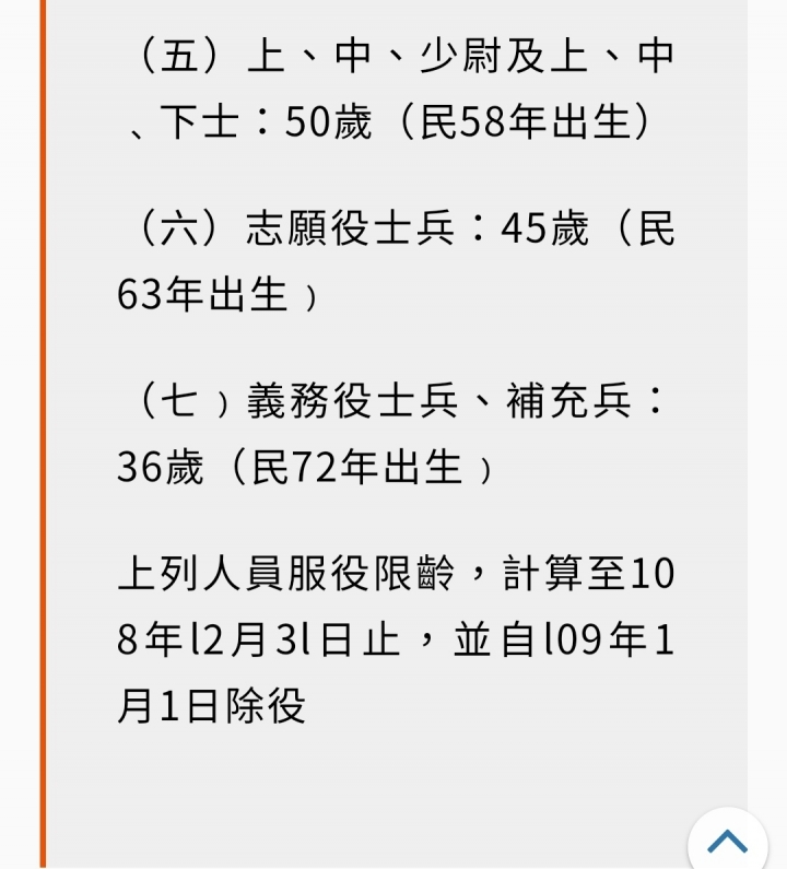 後備軍人除役年齡 - 拒絕召集令 將處5年以下有期徒刑