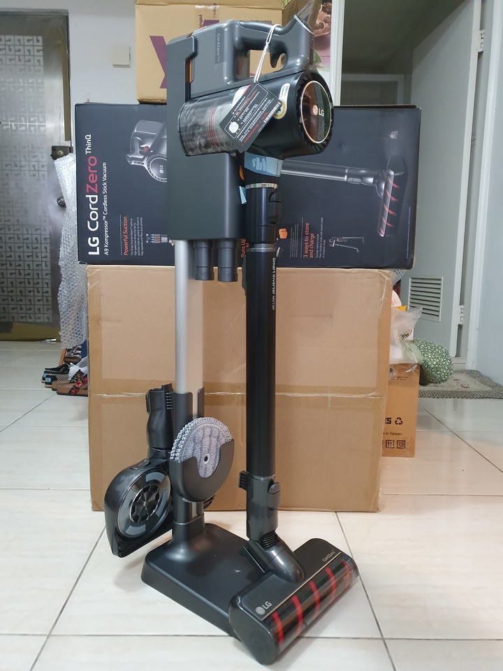 真機皇,LG CordZero ThinQ A9 K系列濕拖無線吸塵器開箱體驗