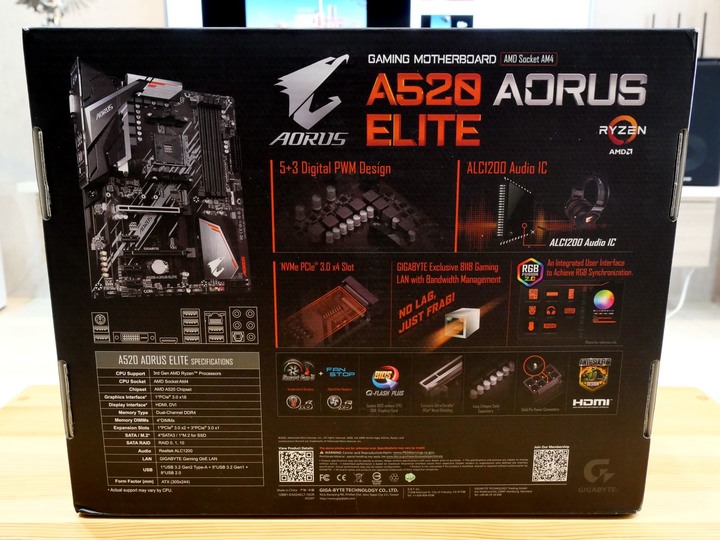 A520 AORUS ELITE 三秒合體 R7 4750G