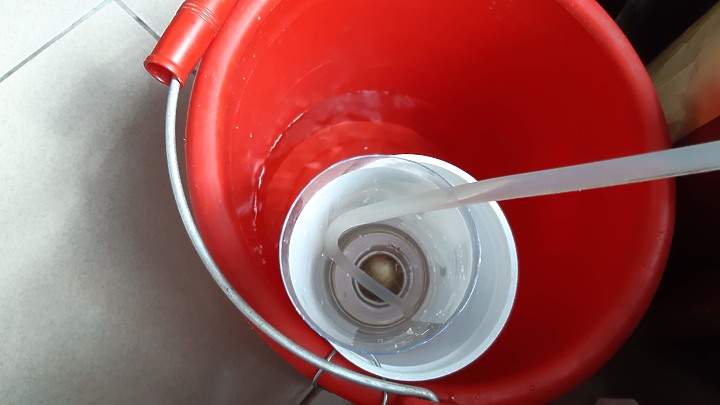 DIY 水族箱過濾器，手動式的，3~5天 過濾一次就可以了。