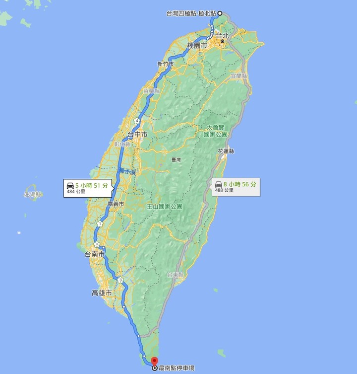有車子一桶油， 沒辦法完成台灣南北極點的嗎??