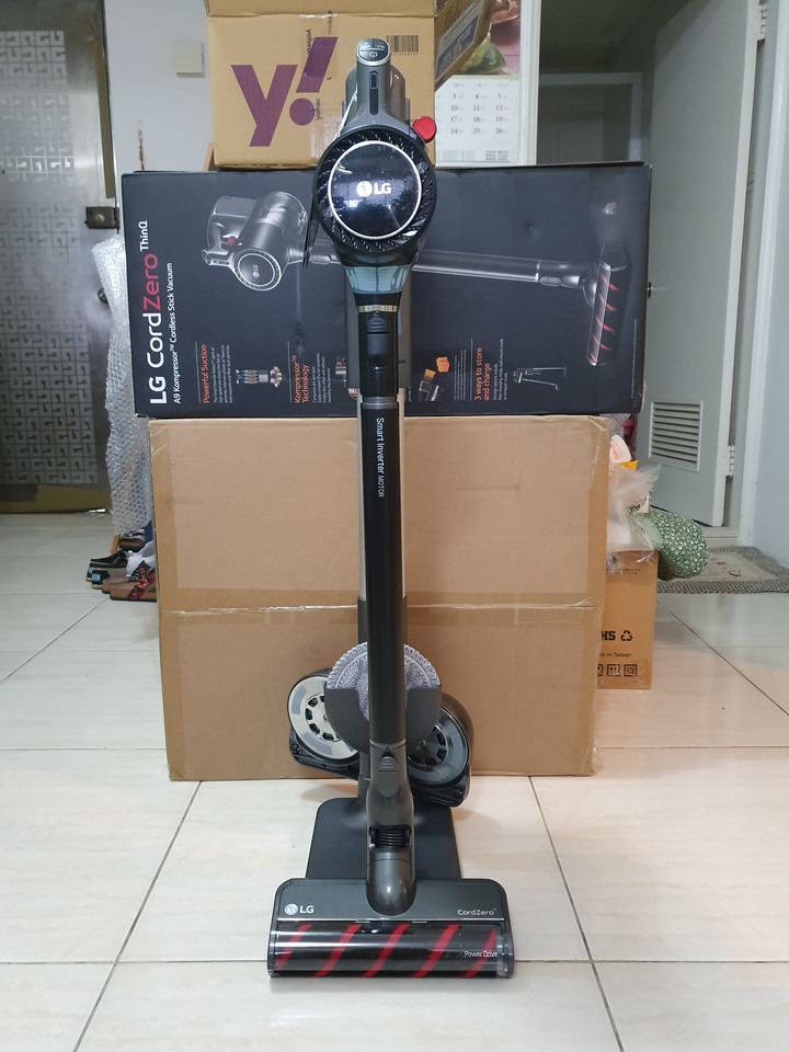 真機皇,LG CordZero ThinQ A9 K系列濕拖無線吸塵器開箱體驗