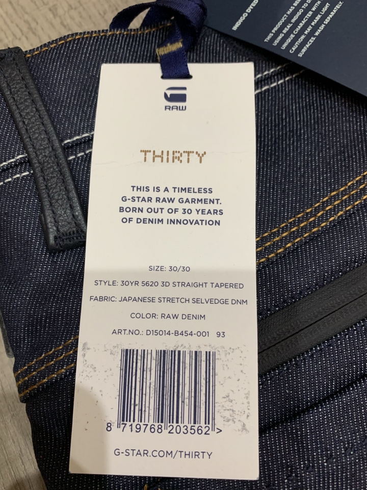 「開箱」全面啟動之G-star raw 30週年5620 3D Straight Tapered Jeans