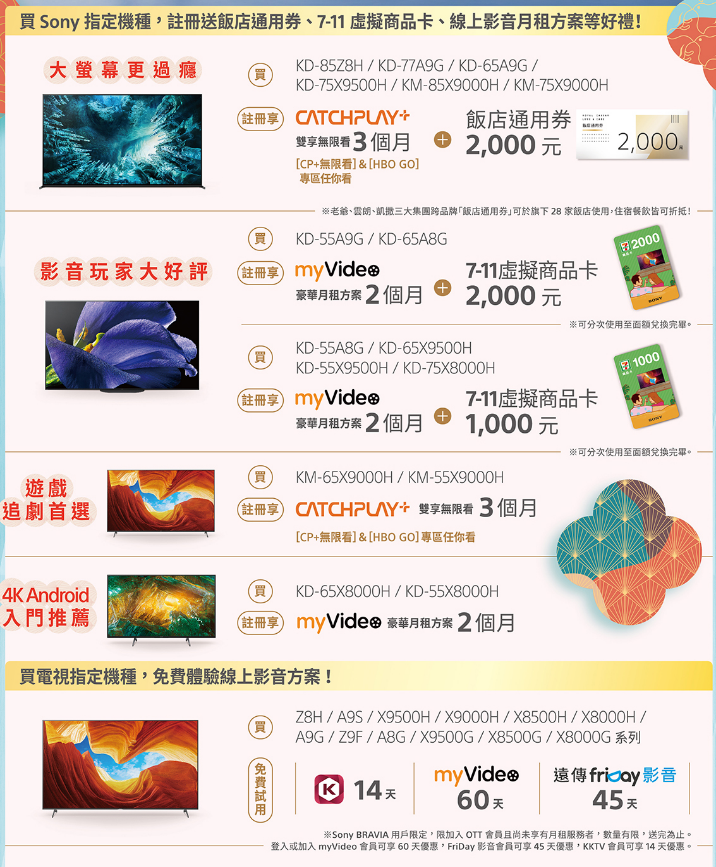 Sony電視今年的折扣活動