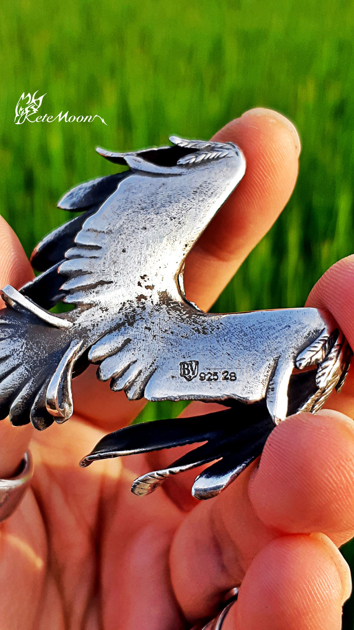 點我看大圖 Black Venom Jewelry X Indian&28-Kingman綠松石振翅鷹