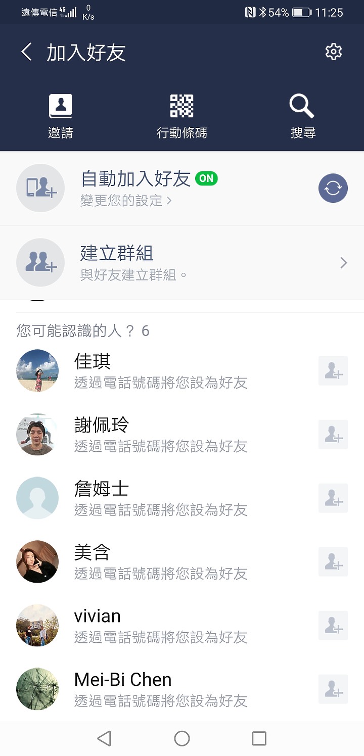 最近LINE的你可能認識的人，出現一位我不認識的正妹加我好友