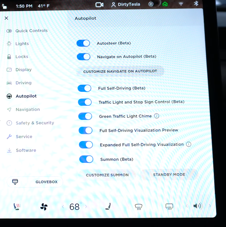《Autopilot》FSD初探24－2020.44的儀錶燈號／AP選單／軟體版本