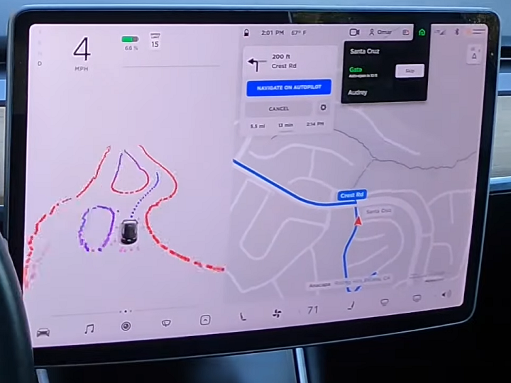 《Autopilot》FSD初探28－路口轉彎碰上三角錐／鐵門辨識變化