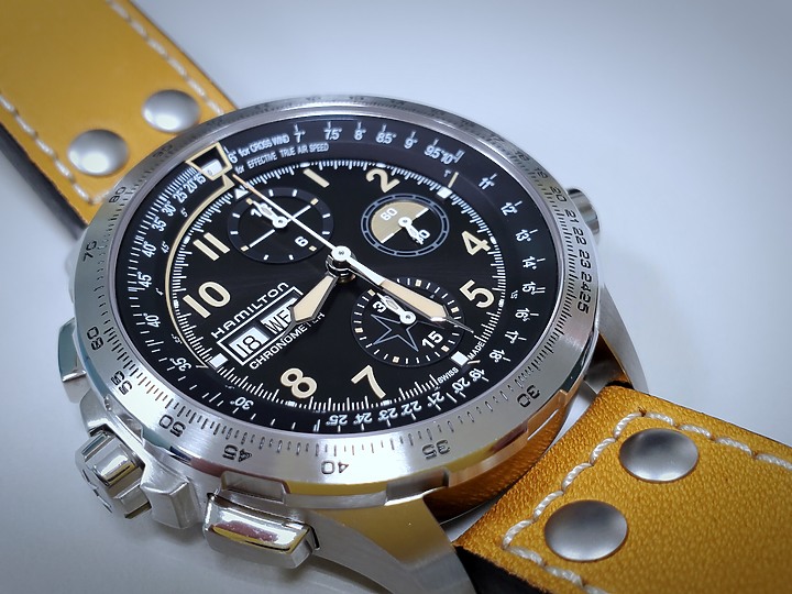 點我看大圖 《是你的跑不掉》Hamilton Khaki Aviation X-Wind Day Date Chronometer 腕錶 (圖多文長)