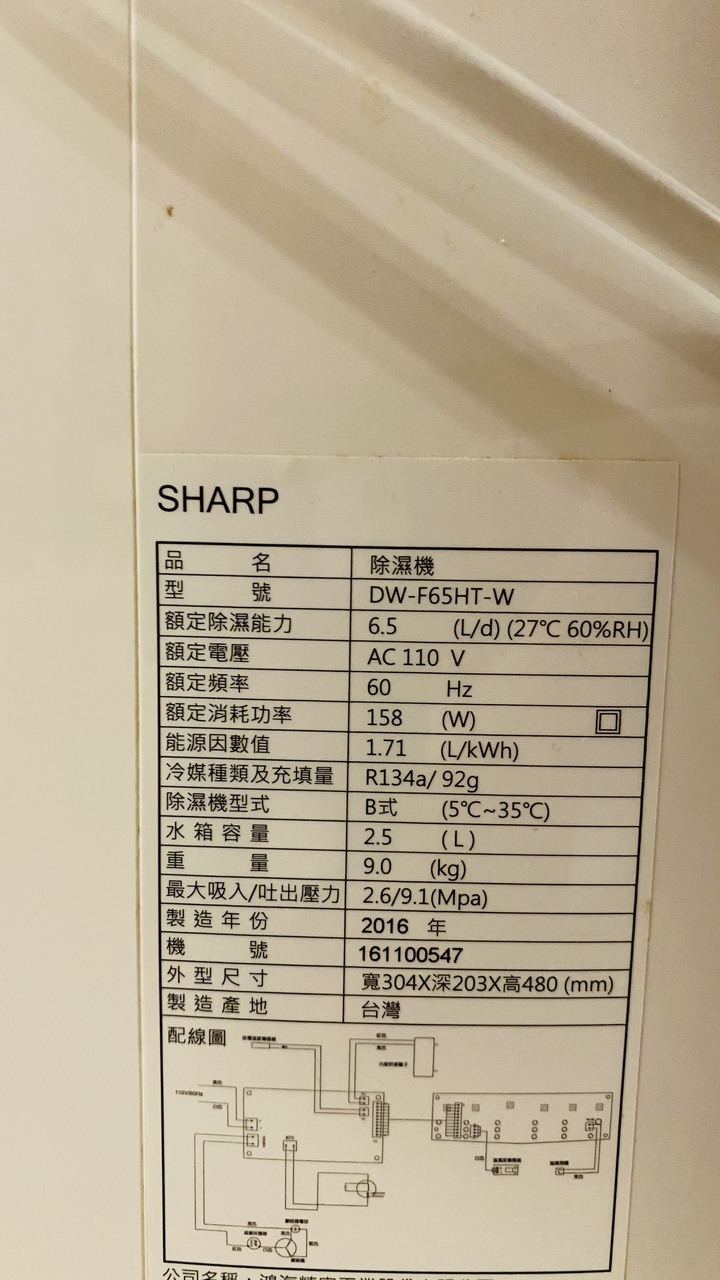 Sharp除濕機功能比聲寶還差