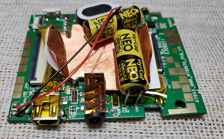 [拆機][更換超級電容] A119 V3 拆機更換超級電容 (Vina TECH 3V 3.3Fx2--> 3V 5Fx2)