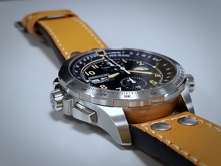 點我看大圖 《是你的跑不掉》Hamilton Khaki Aviation X-Wind Day Date Chronometer 腕錶 (圖多文長)
