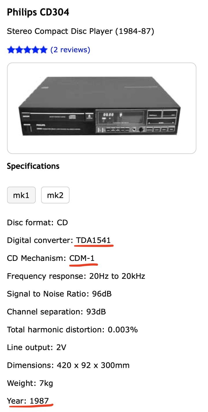 我的二號CD Player——Philips CD304 MKII