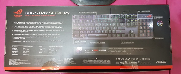 ASUS ROG STRIX SCOPE RX 光軸鍵盤開箱