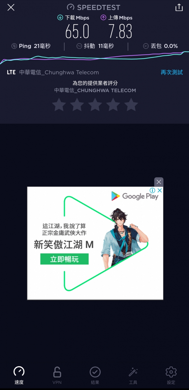 石門水庫三大電信測速分享