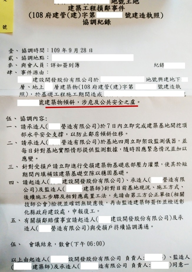 點我看大圖 請教有關建商開挖地基造成鄰房傾斜問題