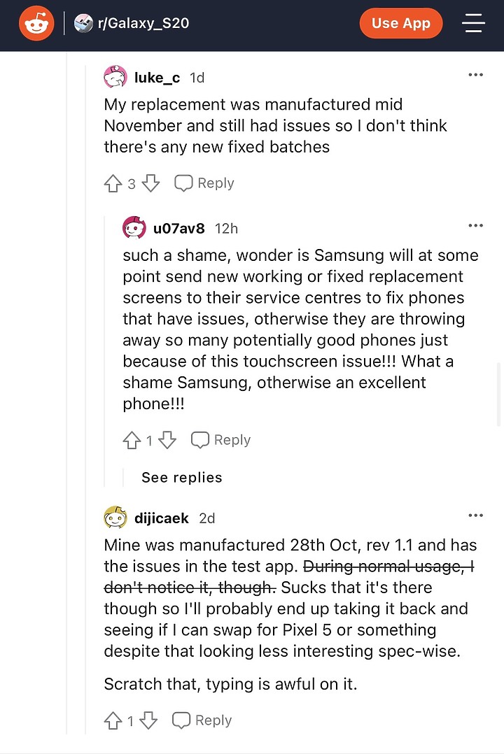 Samsung S20 FE 之小評測 (含觸控問題詳細說明)